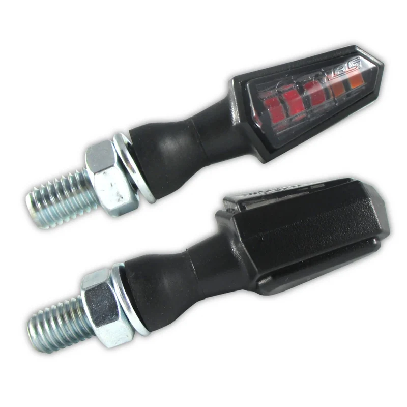LED-Blinker mit Rück- & Bremslicht Progress-Line Pike 3in1, Schwarz, E-geprüft