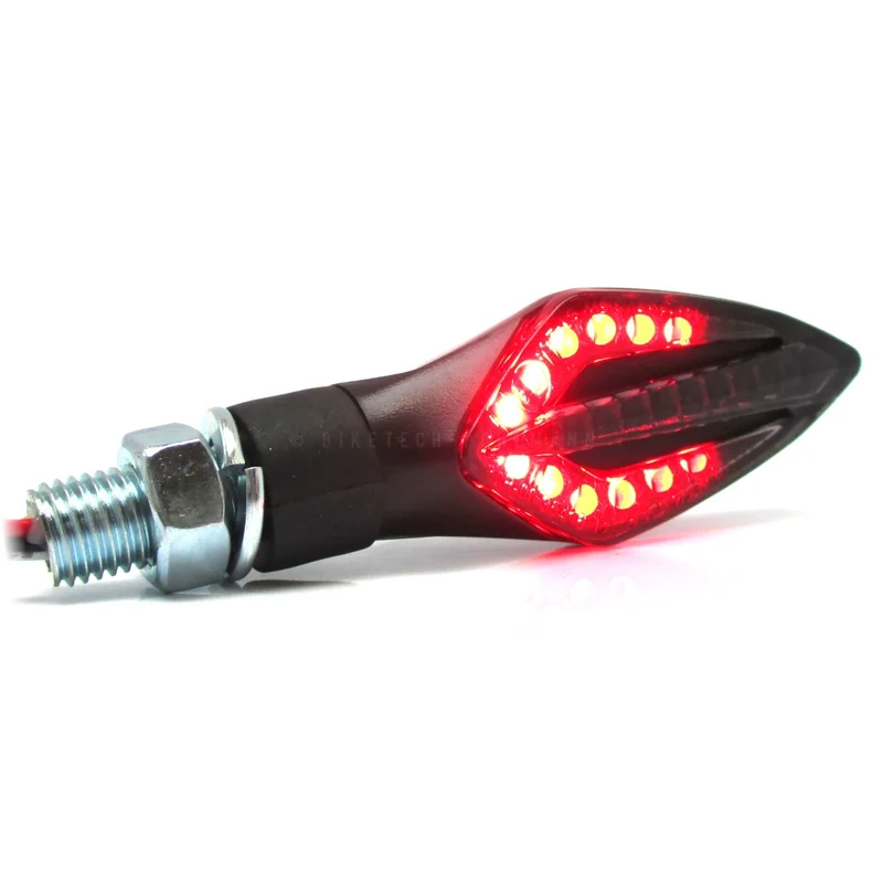 LED-Lauflichtblinker mit Rück- & Bremslicht Progress-Line Trident 3in1 E-geprüft