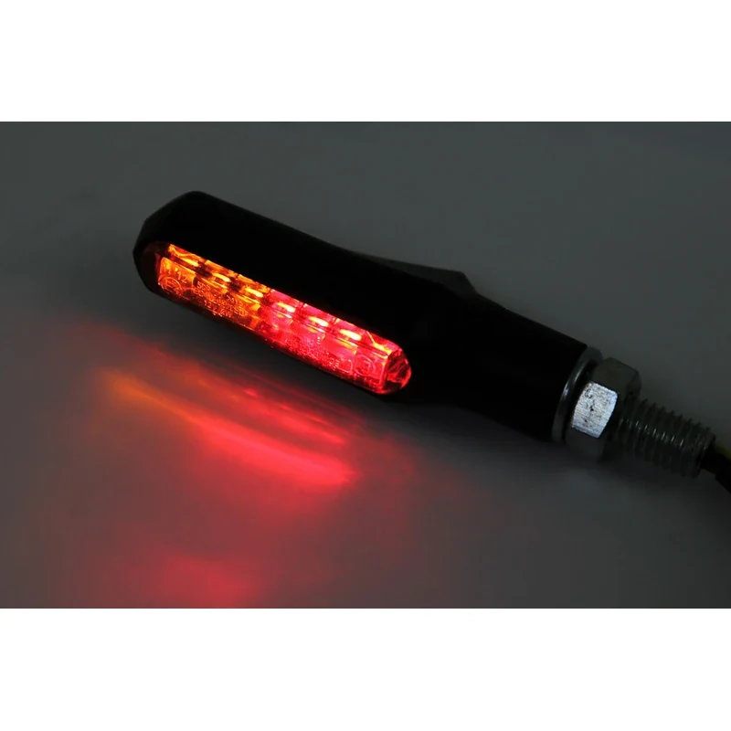 LED-Blinker mit Rück- & Bremslicht Highsider Smart Shorty-Fin 3in1, E-geprüft