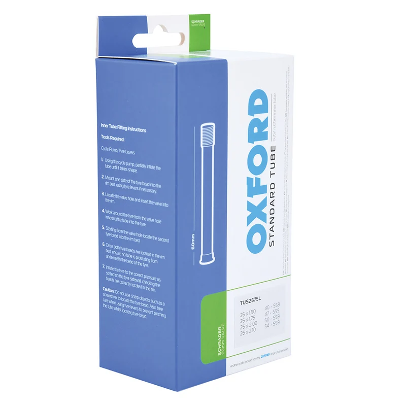 Oxford 26x1.5-2.1" 26 Inch Schrader Valve Bike Inner Tube