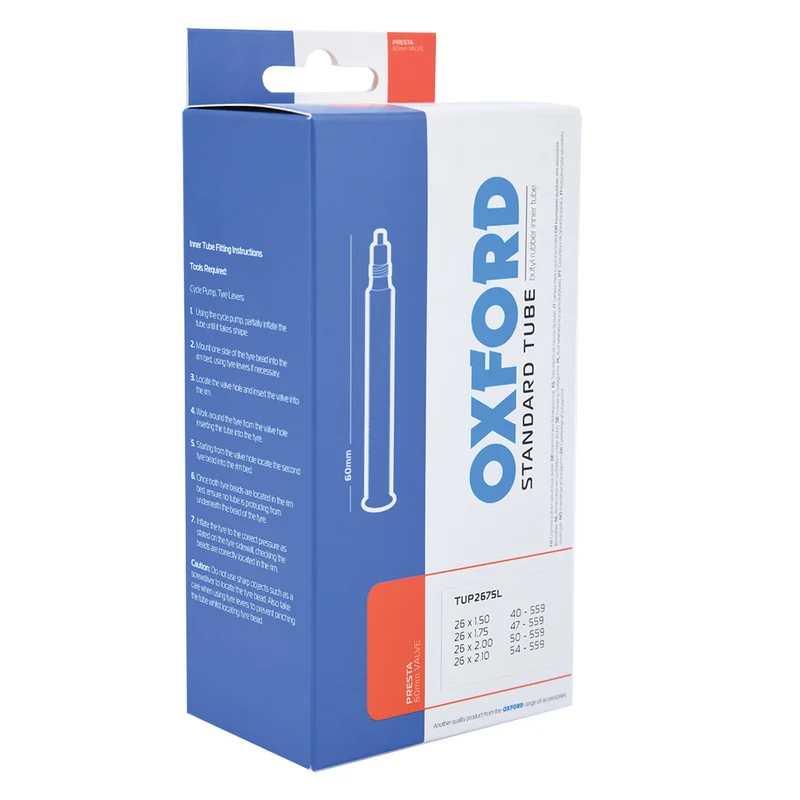 Oxford 26x1.5-2.1" 26 Inch Schrader Valve Bike Inner Tube
