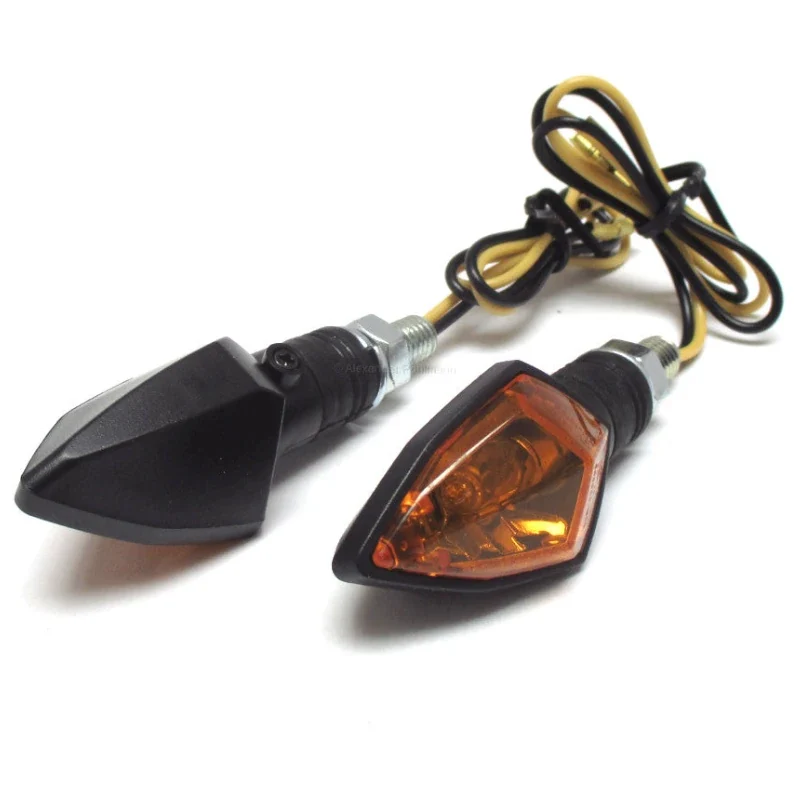 Blinker Paar Highsider Rock, Schwarz, Gelb, M8, E-geprüft, 12V/6W