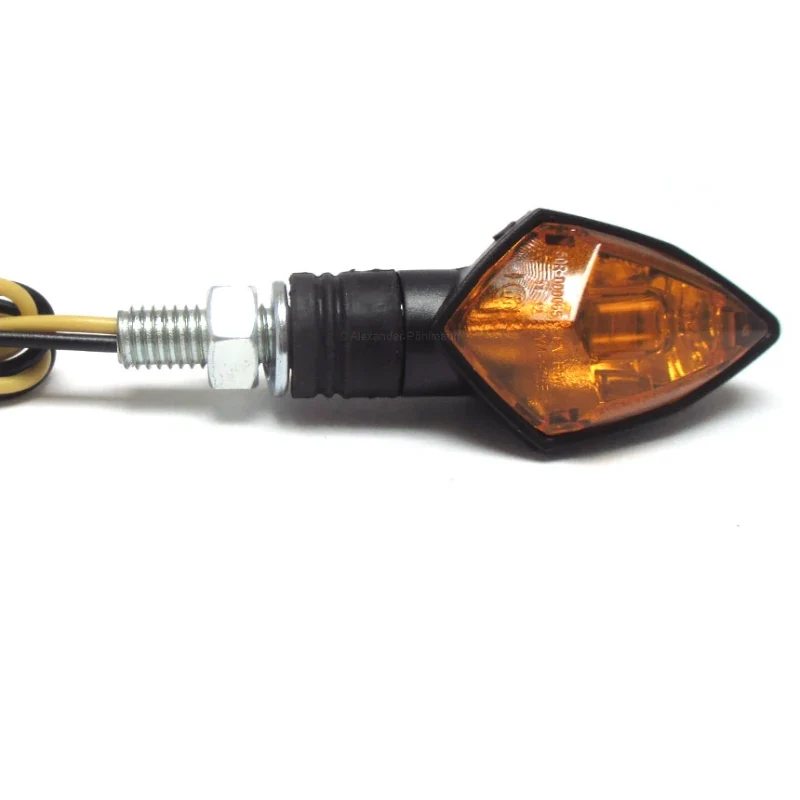 Blinker Paar Highsider Rock, Schwarz, Gelb, M8, E-geprüft, 12V/6W