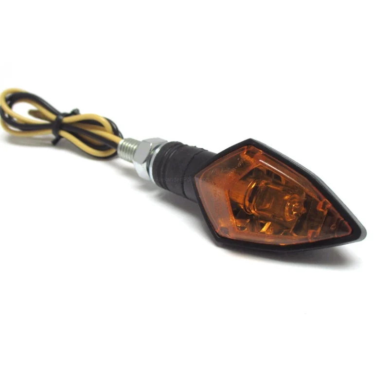 Blinker Paar Highsider Rock, Schwarz, Gelb, M8, E-geprüft, 12V/6W