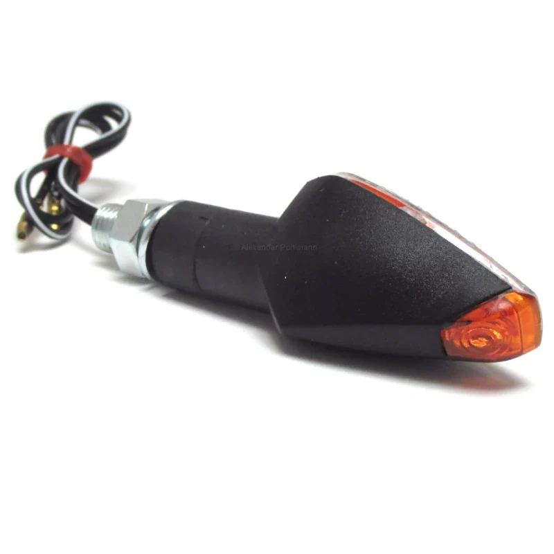 Blinker Paar Progress-Line Peak, Schwarz, Klar, M10, E-geprüft, 12V/21W