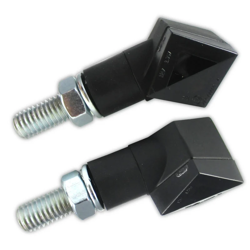 LED-Blinker Paar Progress-Line Rhomb schwarz, Getönt, M8, E-geprüft, 12V/1,7W