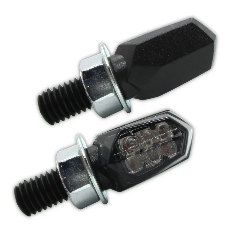LED-Blinker Paar Progress-Line New Nano schwarz, Getönt, M8, E-geprüft, 12V/0,5W