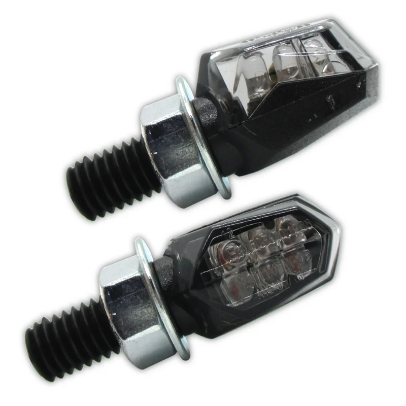LED-Blinker Paar Progress-Line New Nano schwarz, Getönt, M8, E-geprüft, 12V/0,5W