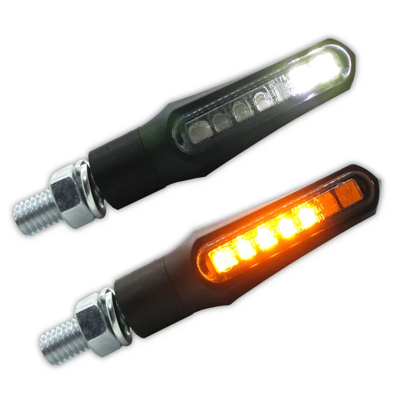 LED-Blinker mit Positionslicht Highsider Shorty-Fin 2in1 schwarz, E-geprüft
