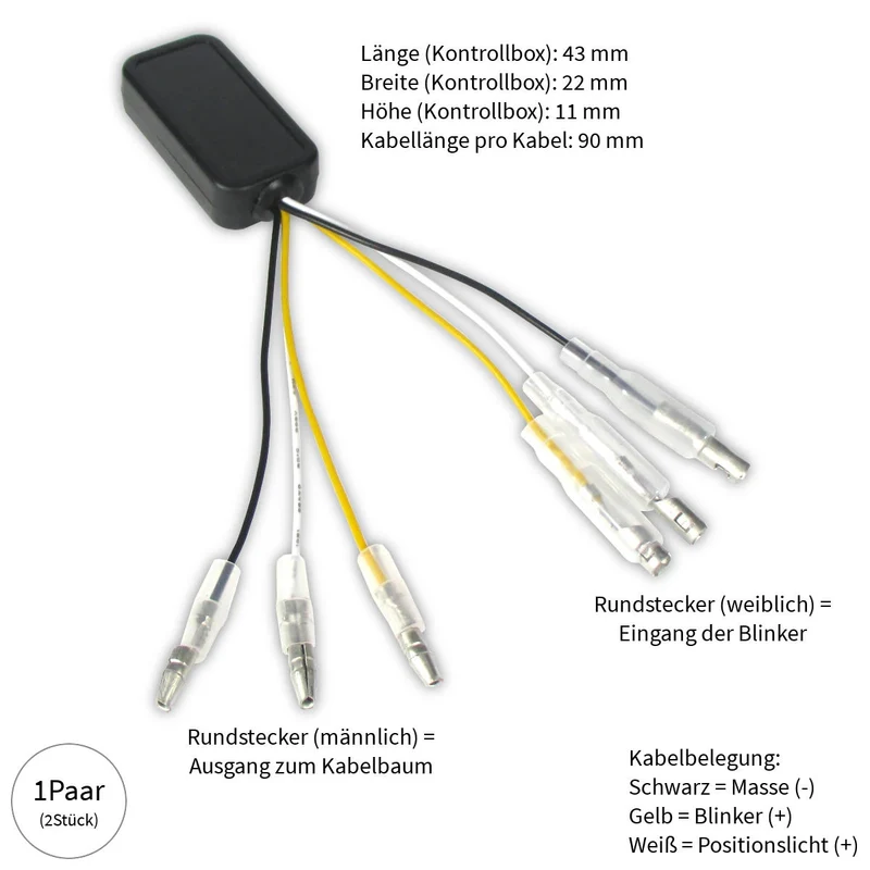 Kontrollbox Paar für 2in1 LED-Blinker mit Positionslicht Progress-Line