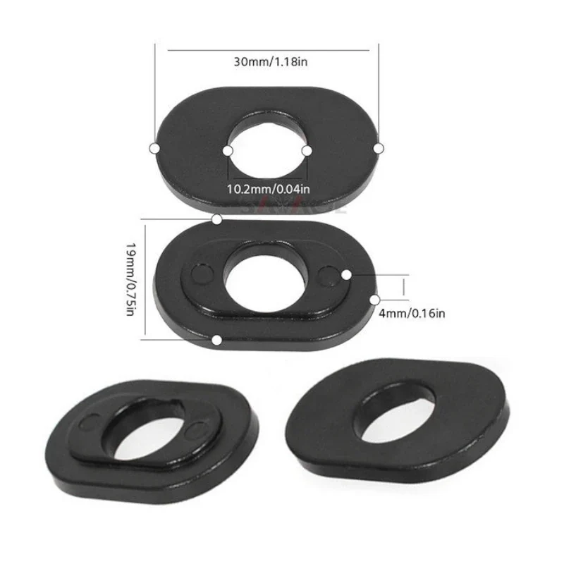 Blinker Adapterplatten Progress-Line Honda M10, Schwarz, ABS, 30x19 mm