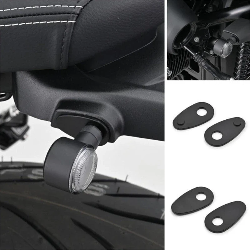 Blinker Adapterplatten Progress-Line BMW, Schwarz, Alu, 35x19 mm