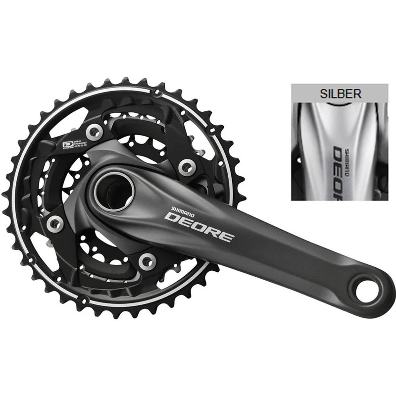 Shimano Kurbelgarnitur Deore 170 40-30-22 Silber