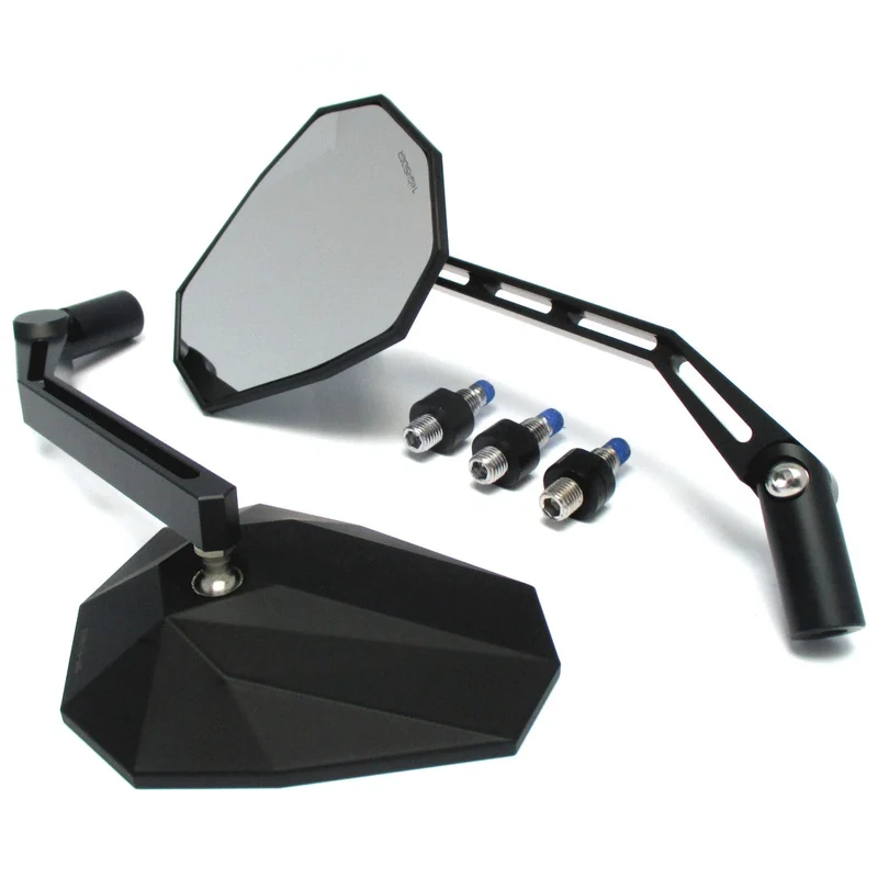 Lenkerspiegel Paar Highsider Stealth-X1 schwarz, ABS & Alu, E-geprüft, M10x1.25