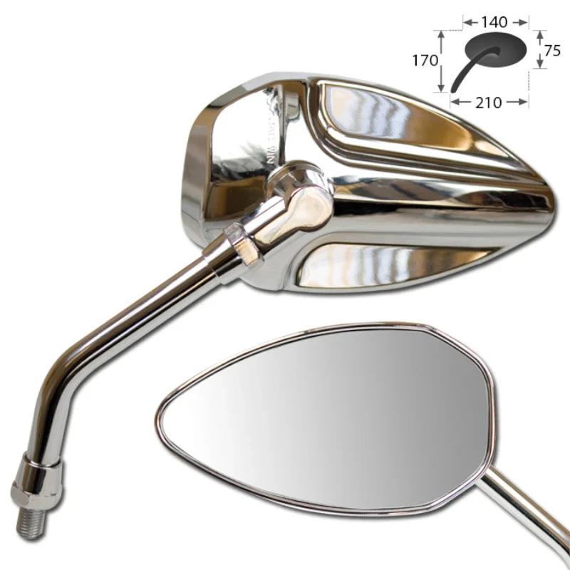 Lenkerspiegel Paar Padua, Kunststoff, E-geprüft, M10x1.25 Adapter
