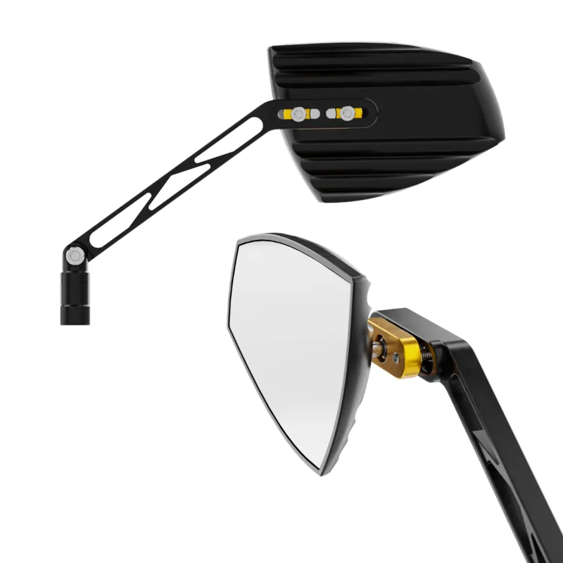 Lenkerspiegel Paar Highsider Wave, Aluminium, E-geprüft, M10x1.25