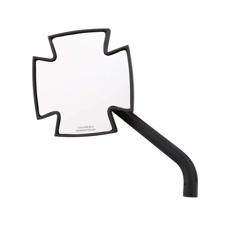 Lenkerspiegel Paar Highsider Iron Cross schwarz, Alu, E-geprüft, M10x1.25 & HD