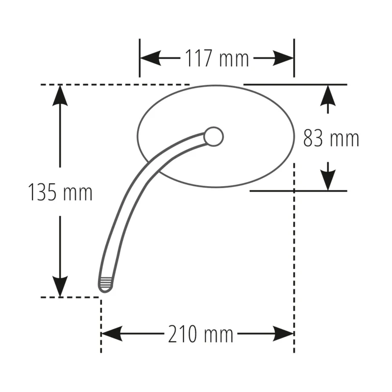 Lenkerspiegel Highsider Victory, Aluminium, E-geprüft, M10x1.25