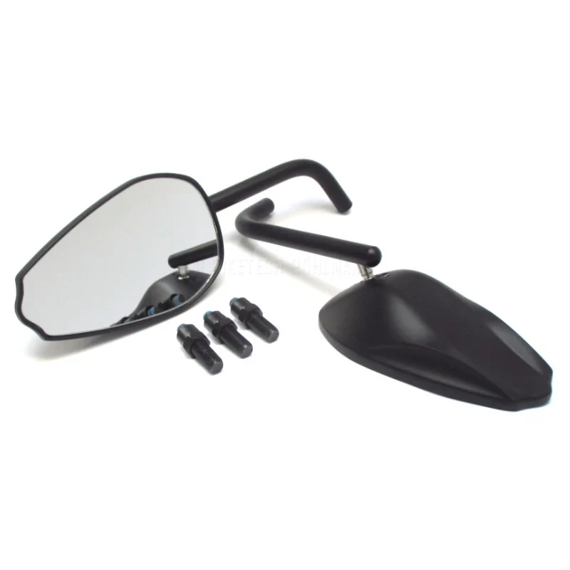 Lenkerspiegel Paar Como schwarz, Aluminium, E-geprüft, M10x1.25 Adapter