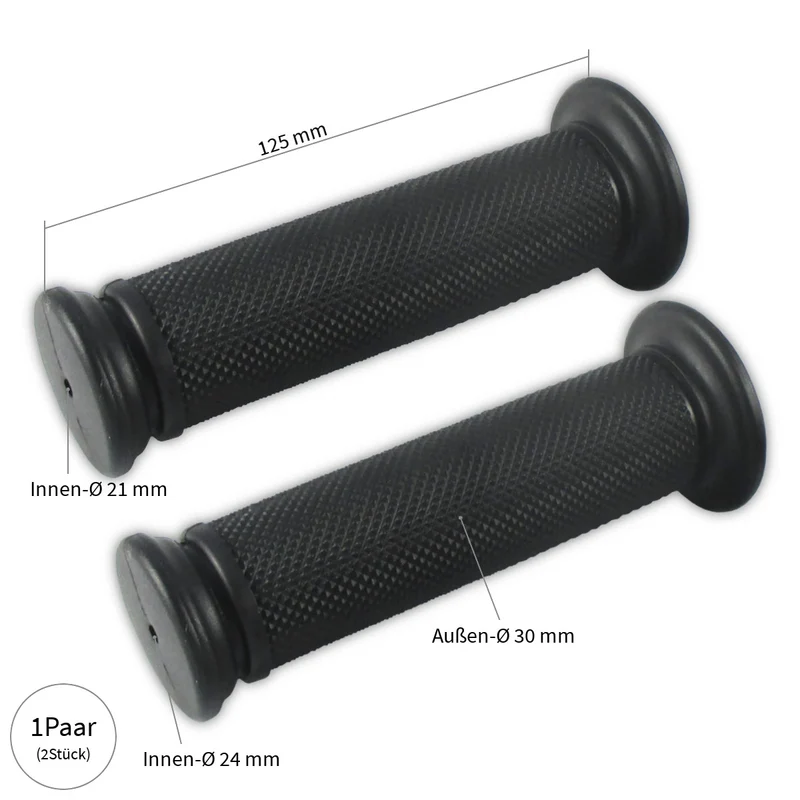 Griffgummi Paar Progress-Line 8001, Schwarz, Ø Innen 21/23 mm, Länge 125 mm