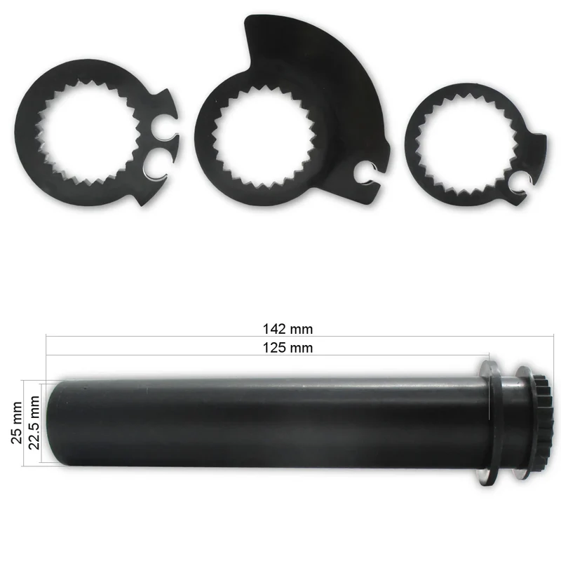 Gasdrehhülse-Set Universal, Schwarz, für 7/8 Zoll (22,2 mm) Lenker, Länge 142 mm