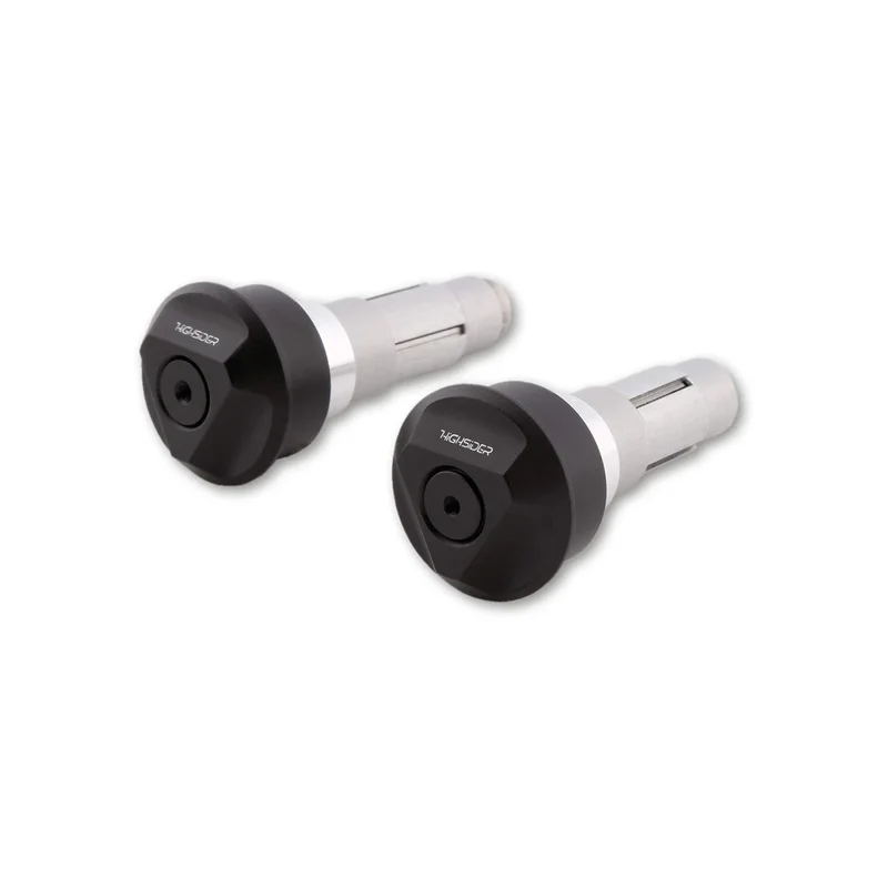 Lenkerenden Highsider Tetra mit Spiegelaufnahme, Schwarz, Klemmung 12-22 mm