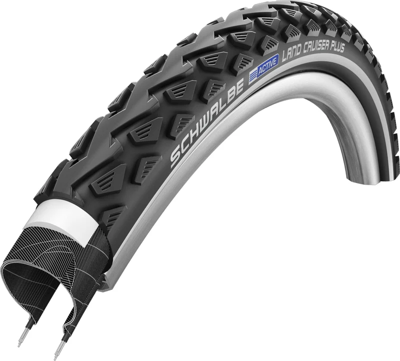 26" Bike Tyre Clincher Schwalbe Land Cruiser Plus Wire Black/Reflex