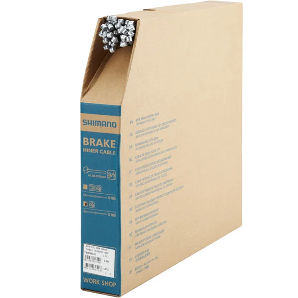 Shimano MTB 1.6x2050mm Single Bike Brake Inner Cables - Pack of 100