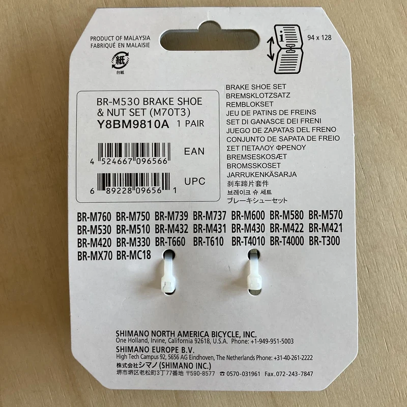 Shimano BR-T660 M70T3 Deore V-Brake V-Brake Bike Brake Pads