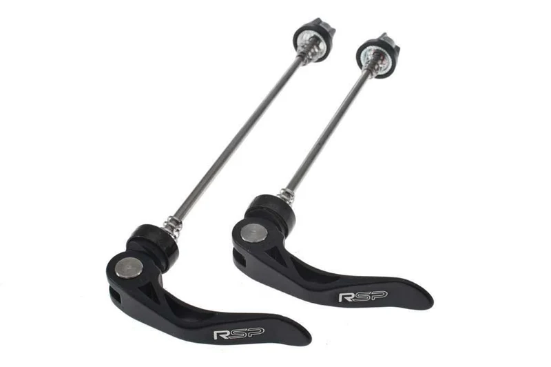 RSP Black Alloy Rear 135mm & 100mm Front Set QR Bike Wheel Skewer Set