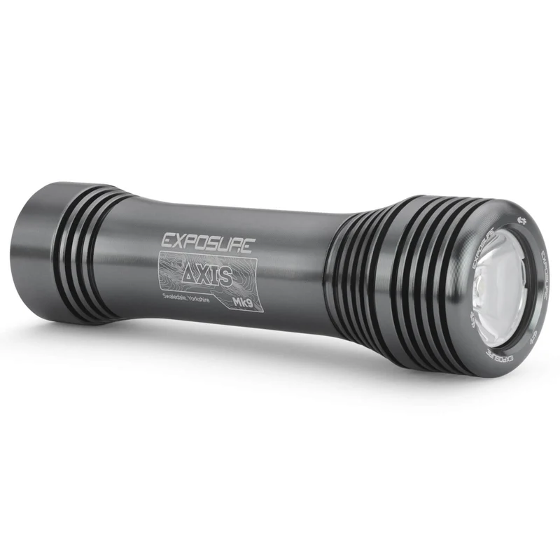 Exposure Axis Mk9 2023 Gun Metal With Helmet & Handlebar Mounts Front Bike Light