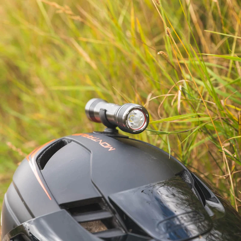 Exposure Axis Mk9 2023 Gun Metal With Helmet & Handlebar Mounts Front Bike Light