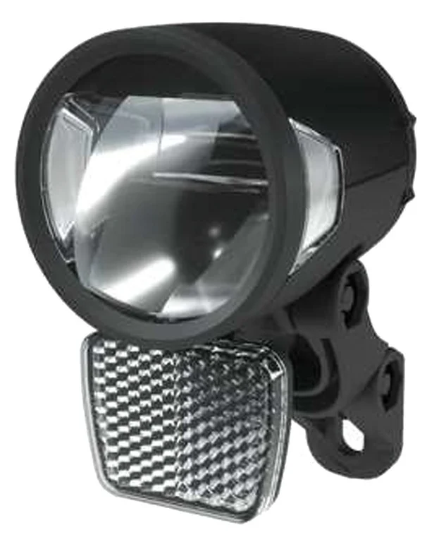 Herrmans Frontscheinwerfer Herrmans H-Black MR8 D Dynamo, schwarz, on/off Standlicht
