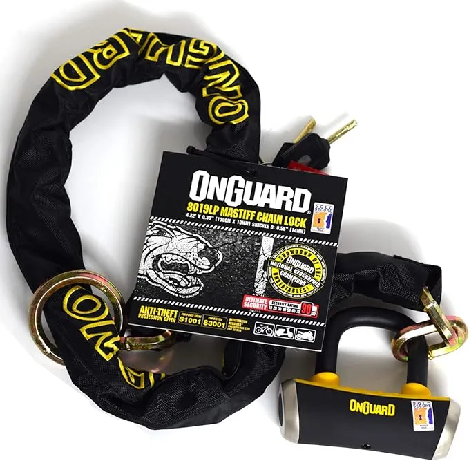 Onguard Mastiff 8019 LP Bike Chain Lock Sold Secure Gold